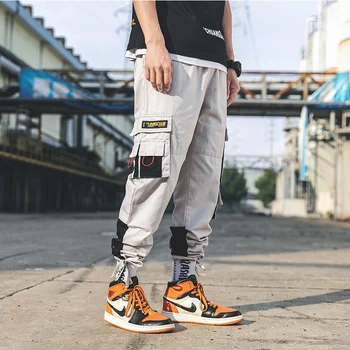 

Autumn Men Casual Pants Male Easy Overalls Streetwear Fashion Harajuku Style Hip Hop Band Multi-pocket Personality Joggers