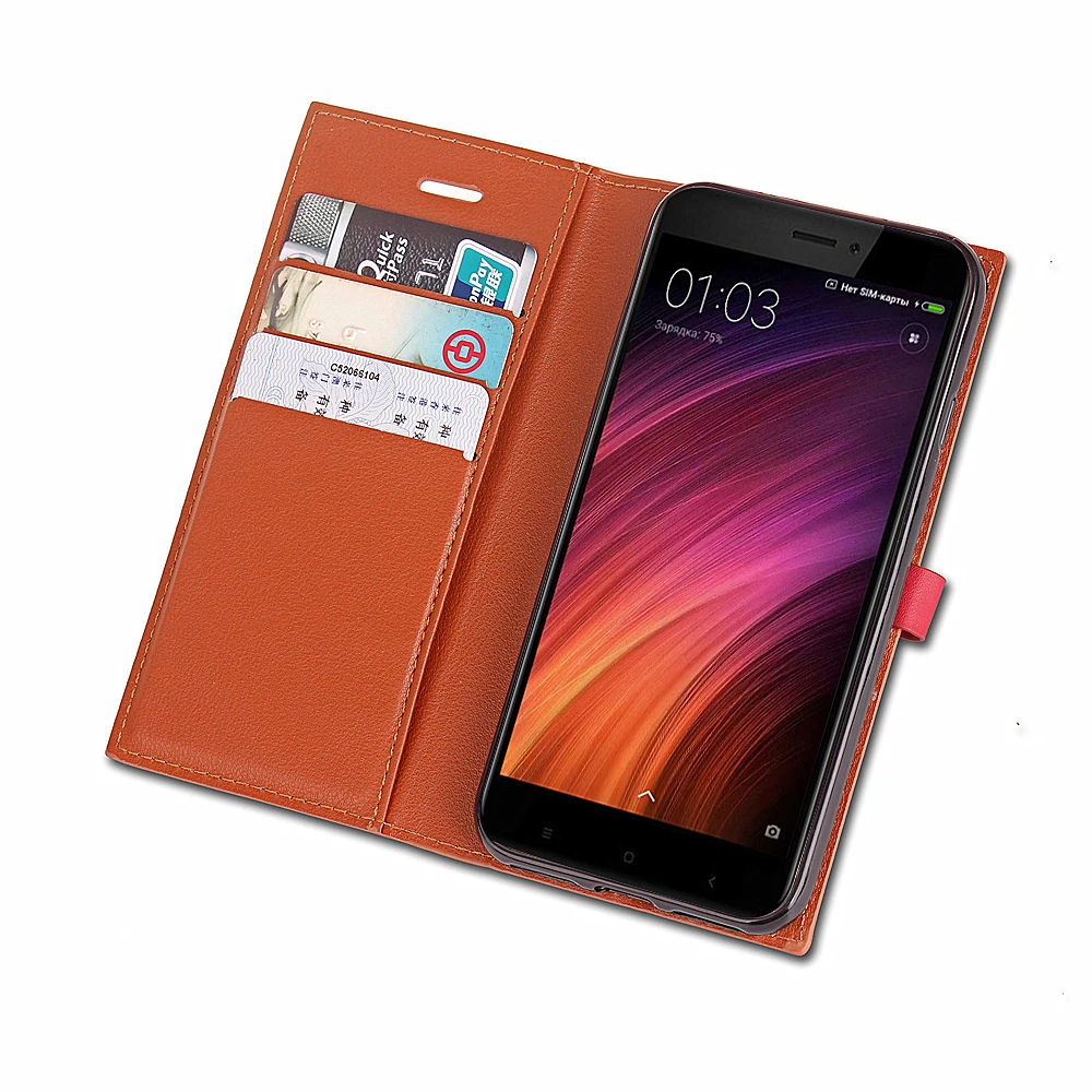 Cheap Wallet Case For Xiaomi Redmi 4,Luxury Leather Cover With Magnetic Stand Card Holder Case For Xiaomi Redmi 4 4X Folio Flip Case 4