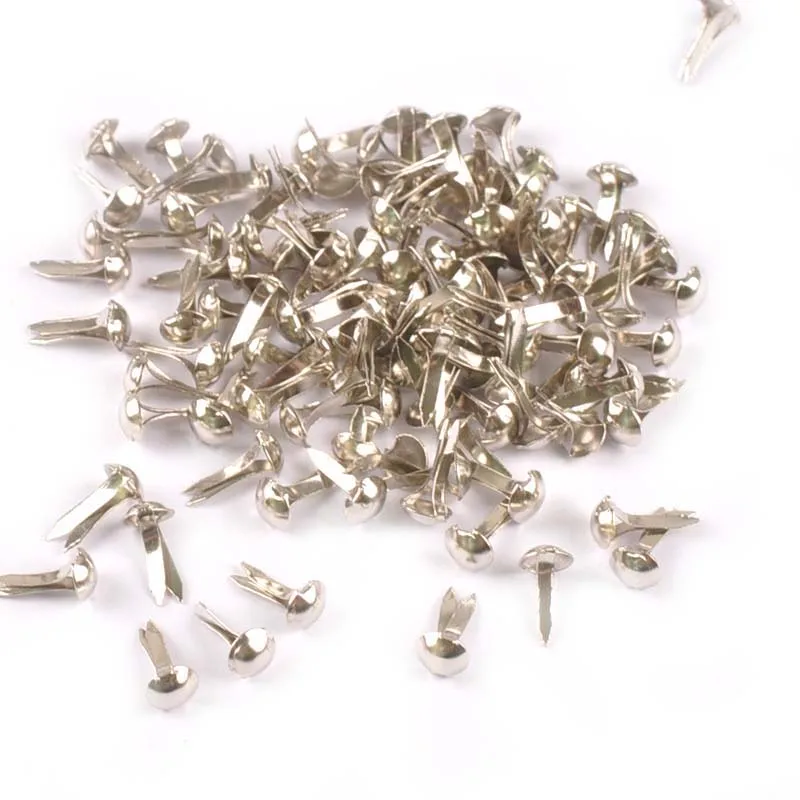 Metal brads 100pcs 5x10mm Mix Round Fastener For Scrapbooking DIY Crafts Shoes Decor