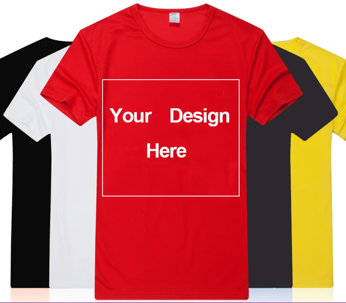 Индивидуальная рубашка с бесплатной печатью, с двух сторон, индивидуальный логотип, футболки, сделай сам, ваш текстовый дизайн здесь