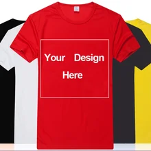 Индивидуальная рубашка с бесплатной печатью, с двух сторон, индивидуальный логотип, футболки, сделай сам, ваш текстовый дизайн здесь