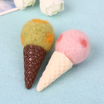 

NoEnName-Null Felt Knit Ice Cream Infant Handmade Toy Newborn Photography Props Accessories