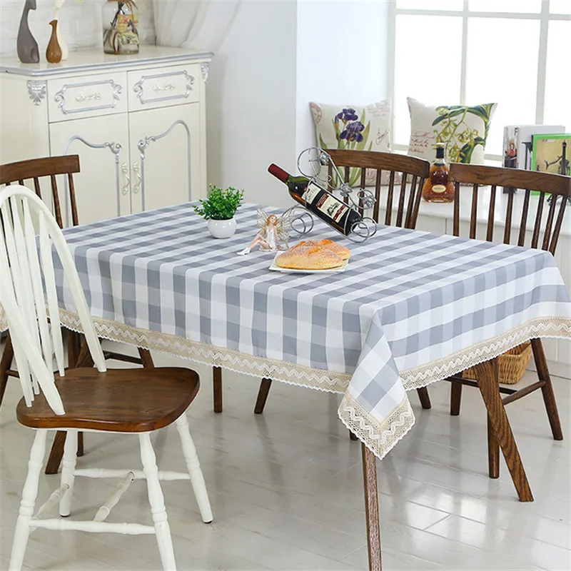 

coffee table cloth plaid cotton tablecloth lace table cover multipurpose furniture dust covers home textile supply