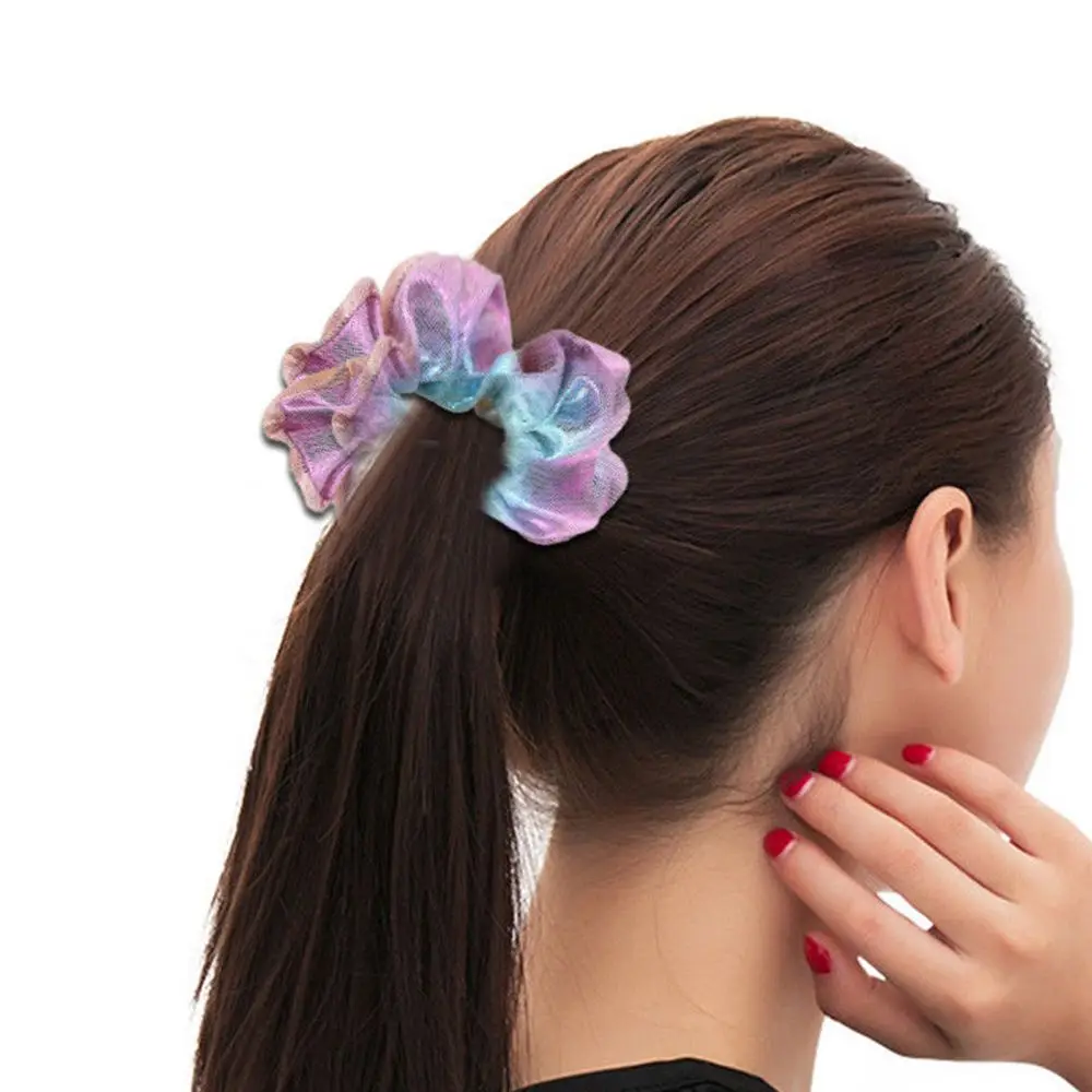

1 pc Women Elastic Hair Rope Ring Tie Scrunchie Ponytail Holder Shiny Hair Band Newly Temperament Goddess Simple and generous