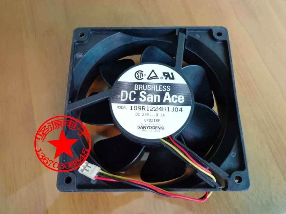 

3-проводной охлаждающий вентилятор для сервера SANYO DENKI 109R1224H1J04 DC 24V 0.3A