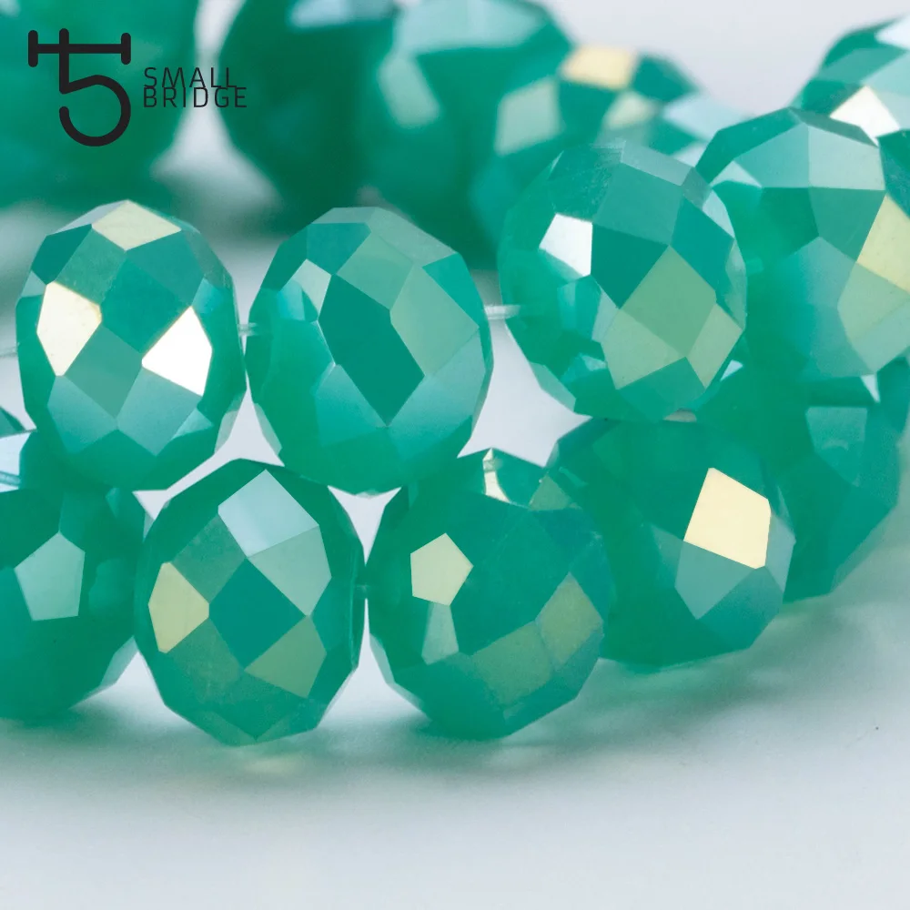 8 мм Австрия Зеленый, граненый стеклянные бусины лунный камень поставки для ювелирных изделий для женщин Diy Perles Spacer кристалл свободные бусины Z150