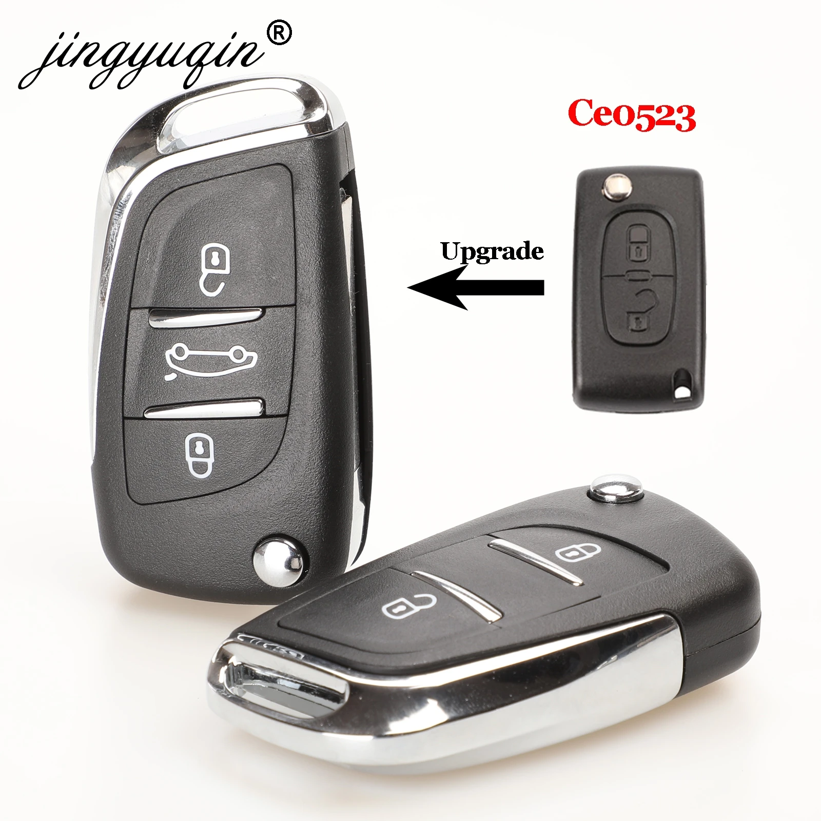 

jingyuqin VA2/HU83 2/3B Ce0523 Modified Flip Remote Car Key Shell For Citroen Coupe VTR C2 C4 C5 C6 C8 Berlingo Xsara Picasso