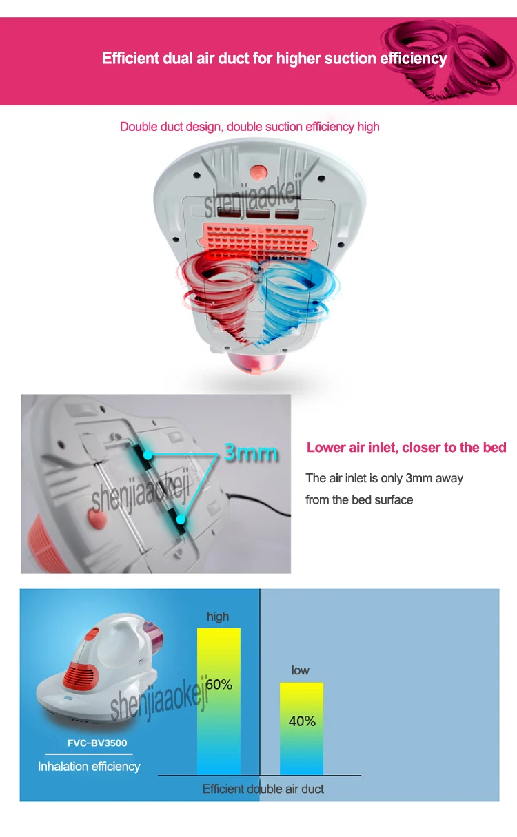 220 В/50 Гц 500 Вт бытовая машина для стерилизации клещей пылесос для кровати для уничтожения пыли клещей на диване/одеяло 1 шт