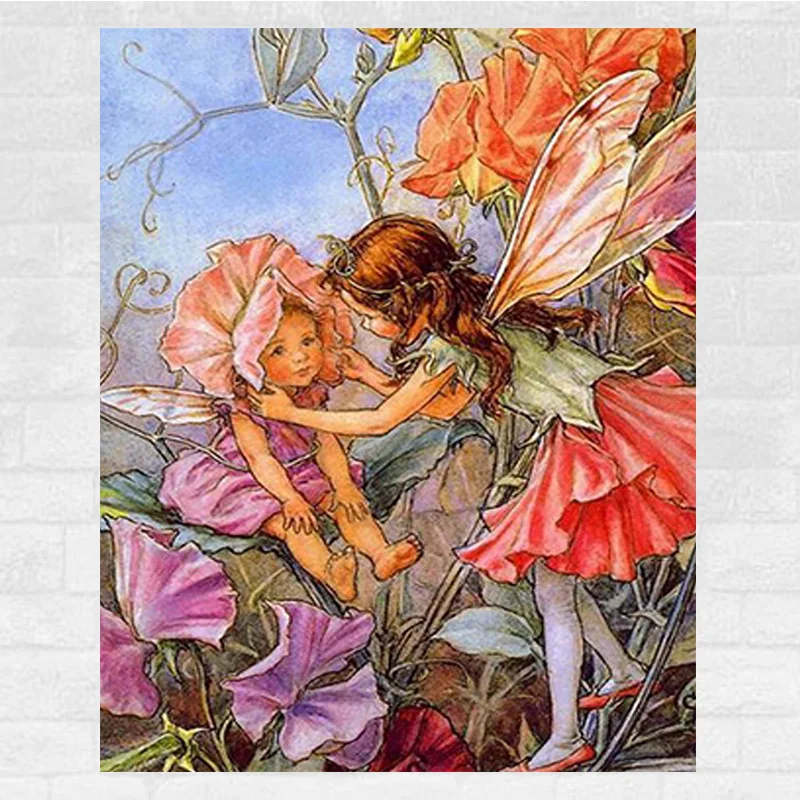 

Full Embroidered Living Room Decoration Home Arts Crafts DIY 5D Diamond Painting Resin Square Diamonds Flower Fairy