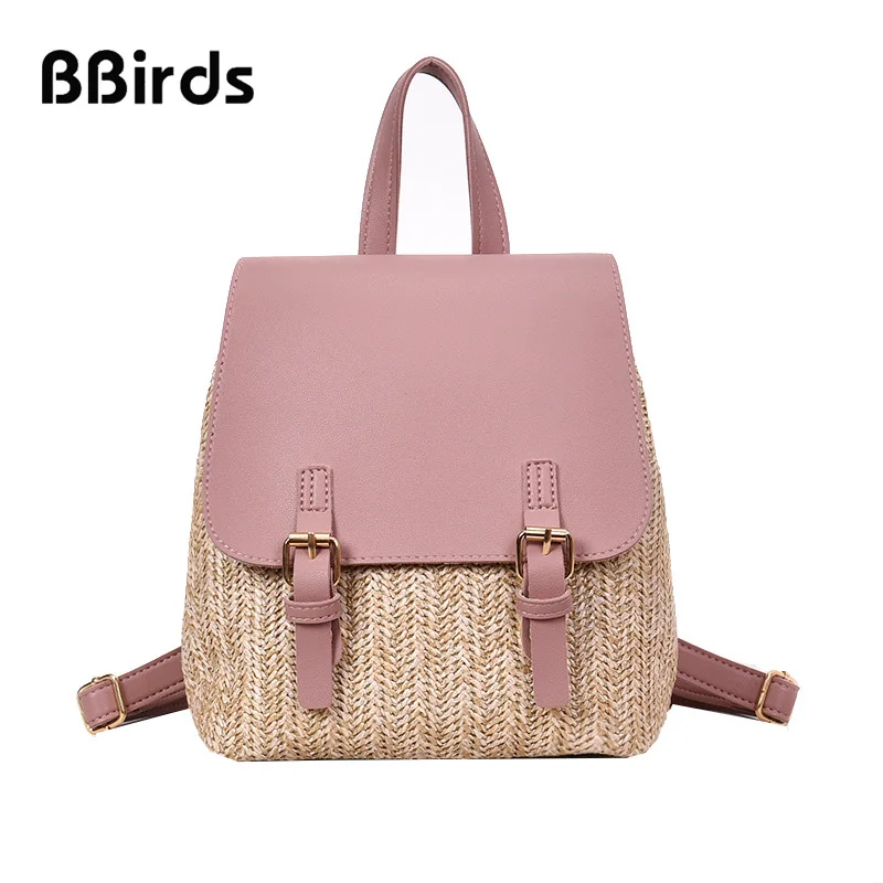 

BBirds 2019 New Summer Straw Woven Backpacks Ladies Shoulder Bag Women Fashion Beach Bag Student School Backpack Travel Bag