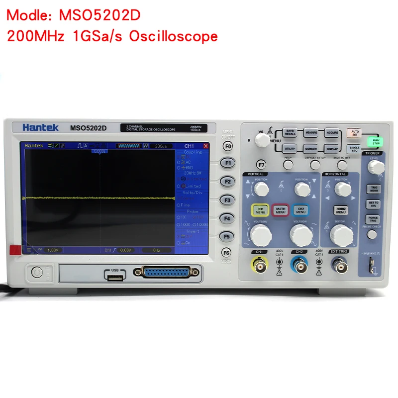 MSO5202D Hantek digital oscilloscope USB 200MHz 2 channels Hantek