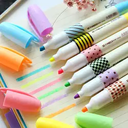 6 цветов/лот Высокая емкость цветной маркер ключ ручка флуоресцентный маркер граффити fragranc хайлайтер канцелярские принадлежности