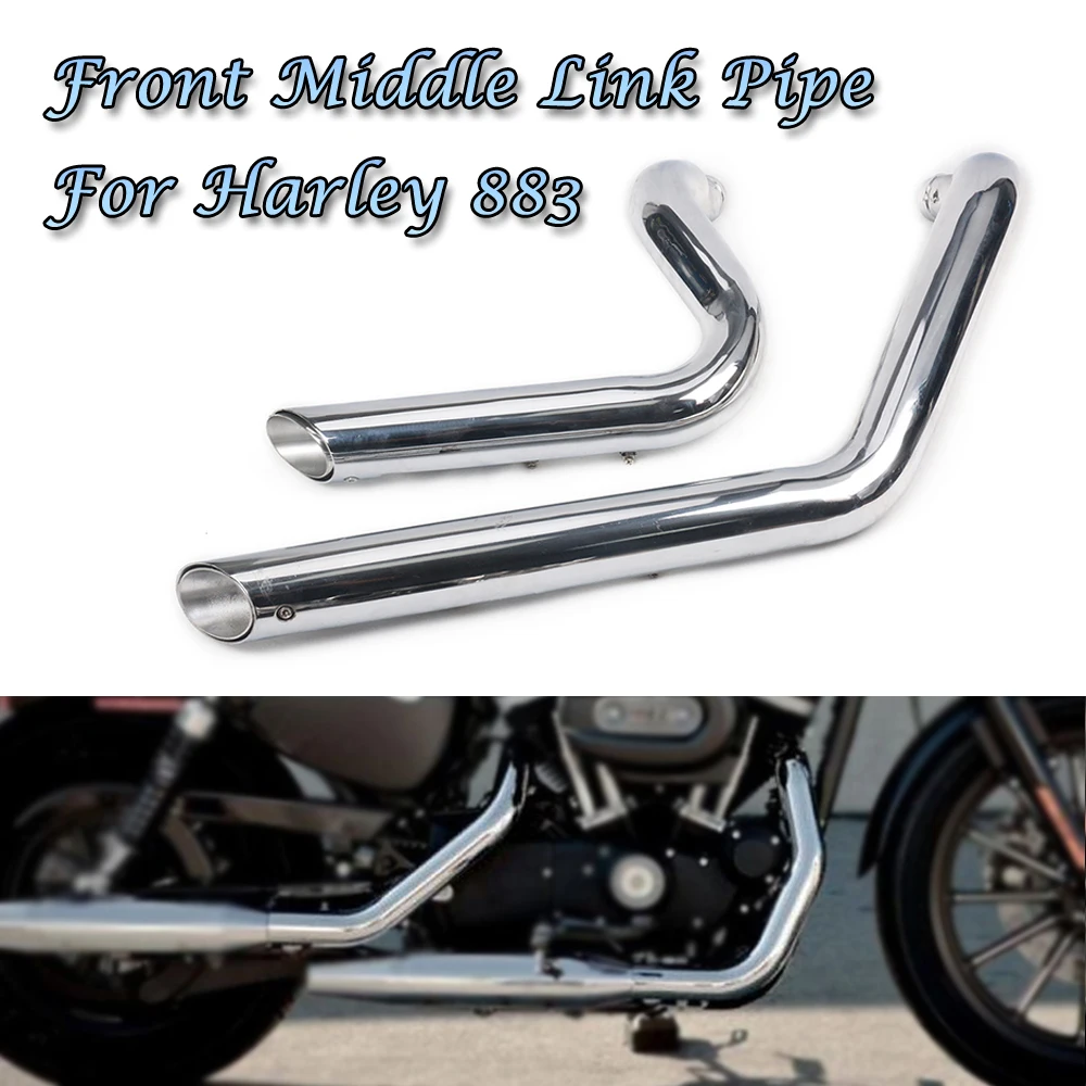 

Motorcycle Muffler Stainless steel Exhaust pipe Retro Chrome For 883 Middle Link Pipe Cafe Racer Cruiser Chopper