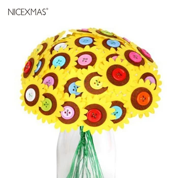 

Button Bouquet DIY Early Learning Cute Handmade Creative Educational Material Package Accessory for Toddlers Children Kids