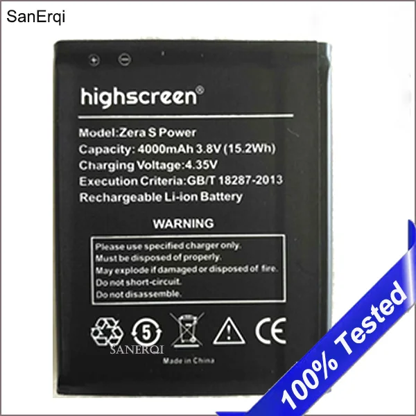 

4000mAh for Highscreen Zera S Power Battery Mobile Phone Zera S Power Battery