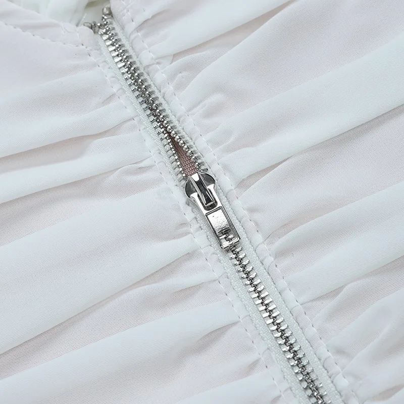 Новое поступление шифоновая вуаль лоскутное кружевное платье черный, белый цвет плиссированные Sexy V шеи стрейч мини-повязка облегающее платье
