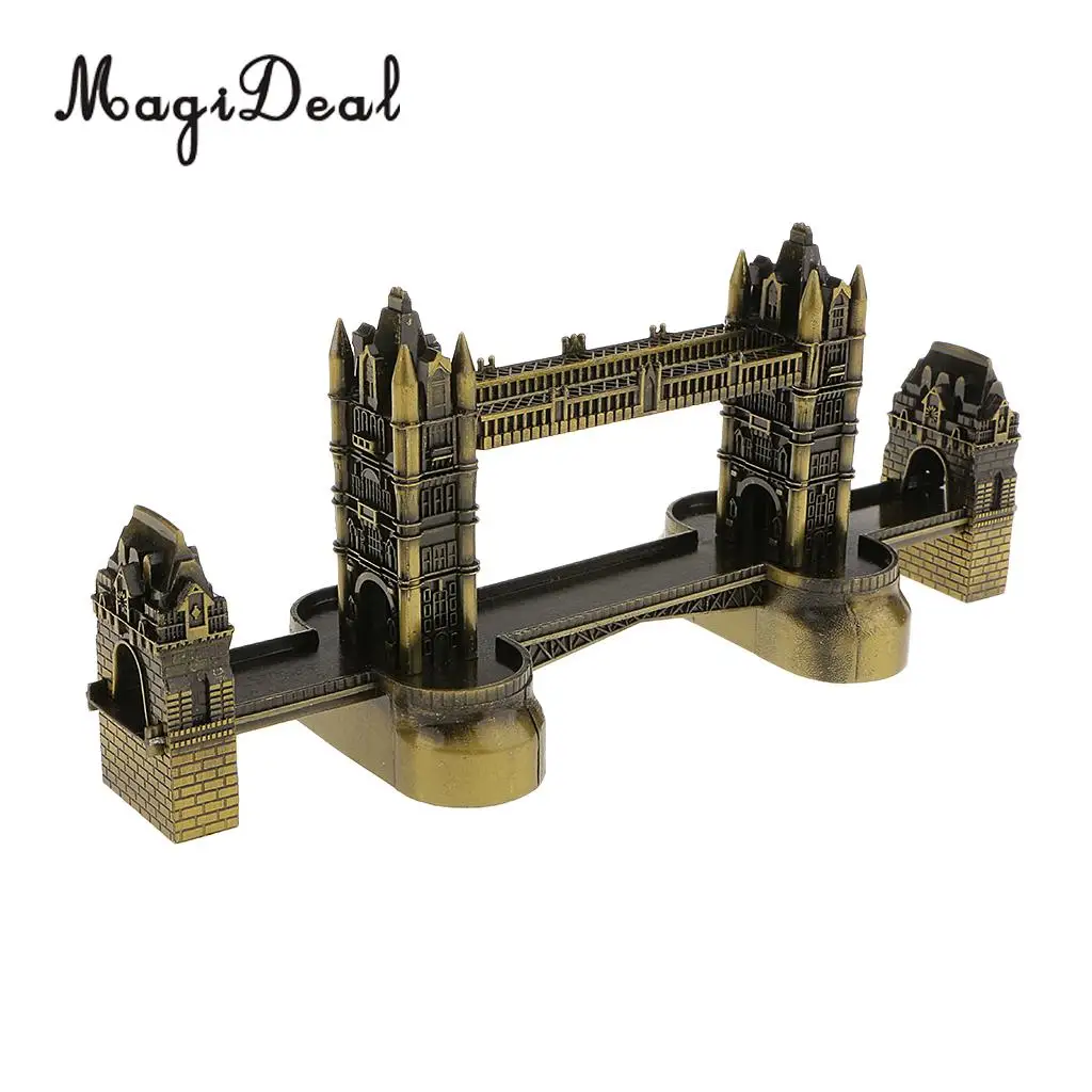 MagiDeal 10cm Vintage Metal Model London Tower Bridge Statue Model for Bedroom Home Bars Cafes Restaurants Decor