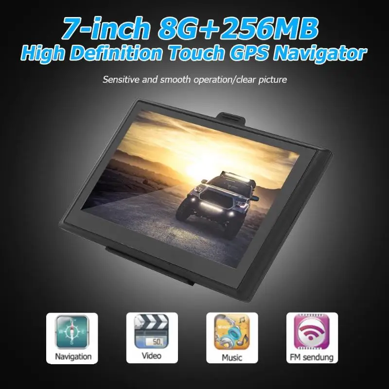 7 дюймовый автомобильный GPS навигатор 2019 карта 256MB + 8GB грузовик портативный