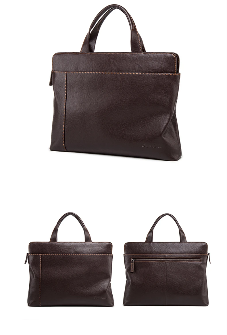 BISON DENIM, натуральная кожа, мужская сумка, 14 дюймов, сумка для ноутбука, высокое качество, мужская деловая сумка с верхней ручкой, роскошный портфель, N2908-3