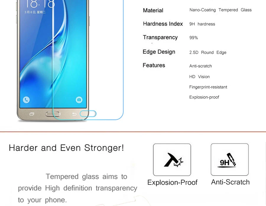 Защитное стекло для samsung Galaxy J3 J5 J7 A3 A5 A7 A6 A8 Plus закаленное защитное стекло для экрана