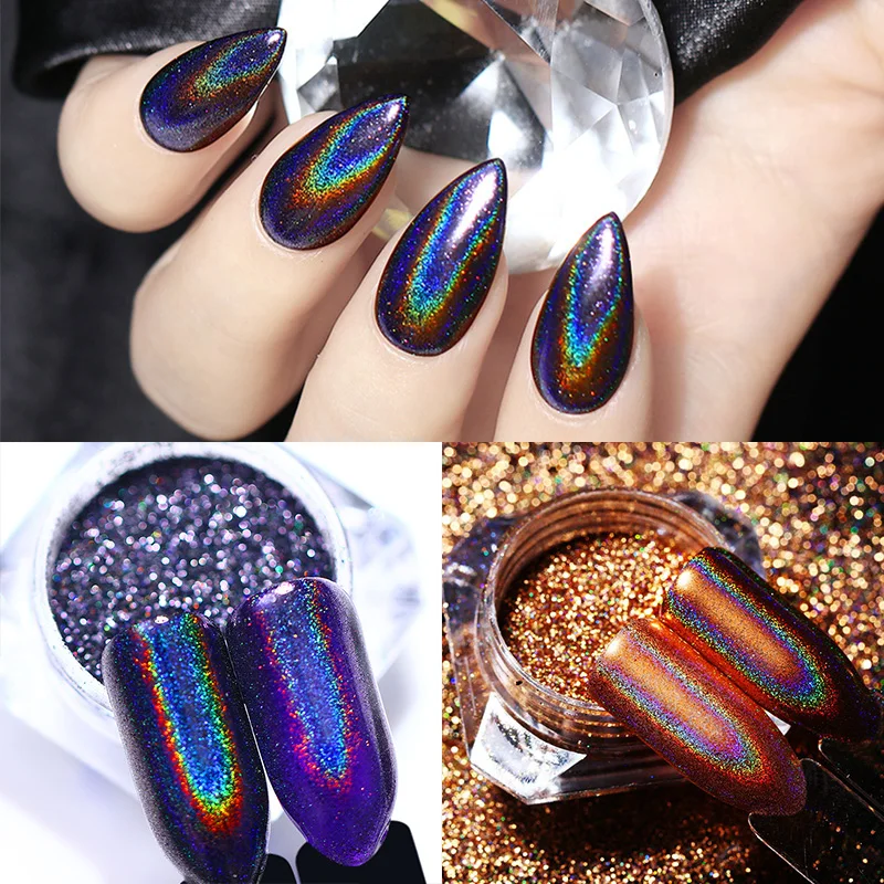Hot Born Pretty 2 Bo Holographic Nail Glitter Champagne Rose Born Pretty 2 Bo Holographic Nail Glitter Champagne Rose Gold Purple Mirror Rainbow Manicure Art Chrome Pigment