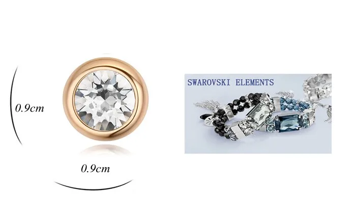 BAFFIN оригинальные серьги-гвоздики с круглыми кристаллами от Swarovski для женщин, вечерние аксессуары, подвески золотого цвета, свадебные украшения
