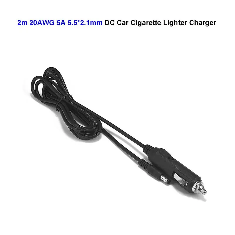 

12V 5A 5.5mm x 2.1mm DC Power Adapter Car Cigarette Lighter Plug 20AWG 2m Cable For DVD Player Car Truck Bus Van Boat Bus Camera