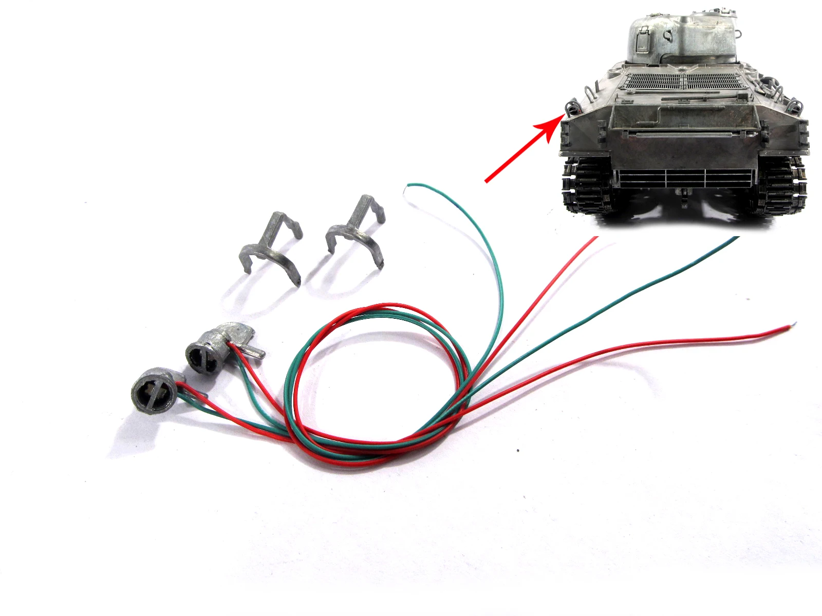 

Mato 1/16 Sherman RC Tank Metal Rear Lights With Guards MT207 TH00915