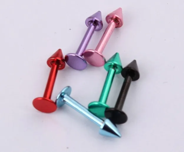 16 Gauge 316l Surgical Steel Labret Monroe Stud Lip Ring ball Spike