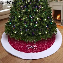 

OurWarm 48inch Snowflake Christmas Tree Skirt Aprons New Year 2019 Velvet Xmas Tree Carpet Foot Cover Merry Christmas Decoration
