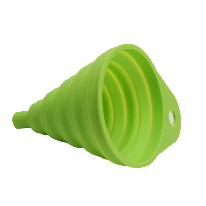 green+BLUE 2 Pieces Sizes /& Colors Portable Mini Kitchen Silicone Collapsible Funnel