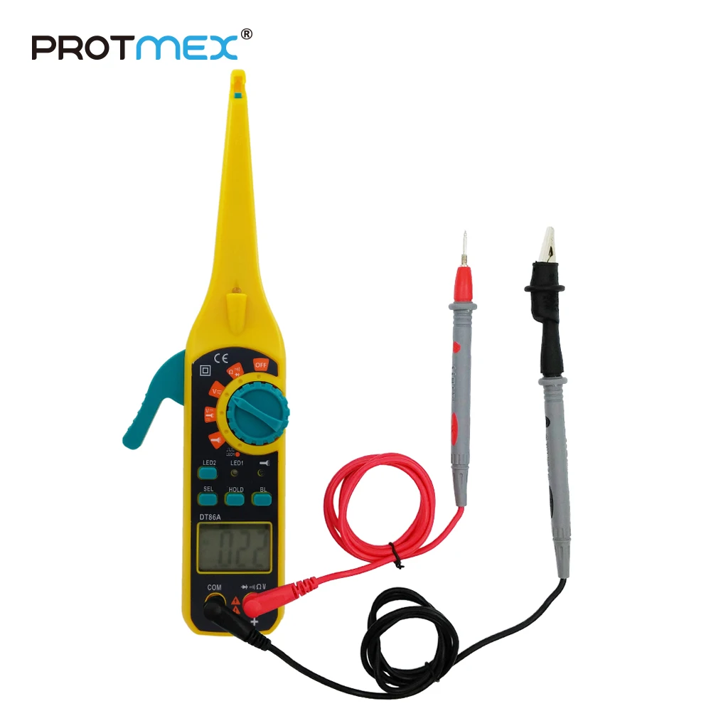 

PROTMEX 2016 Best Seller Automotive Circuit Tester Low Price Digital Multimeter Car Circuit Detecting Instrument DT86A