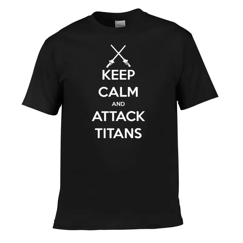 Новый дизайн моды Keep Calm and Атака Титанов взрослых Футболка с принтом летние шорты