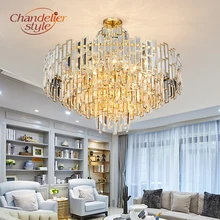 Modern Crystal Chandelier Lighting Fixture Luxury LED Chandeliers Hanging Light for Home Living Dining Room Decoration modern led lustre crystal chandelier lighting for dining living room candle chandeliers lamp indoor light fixture