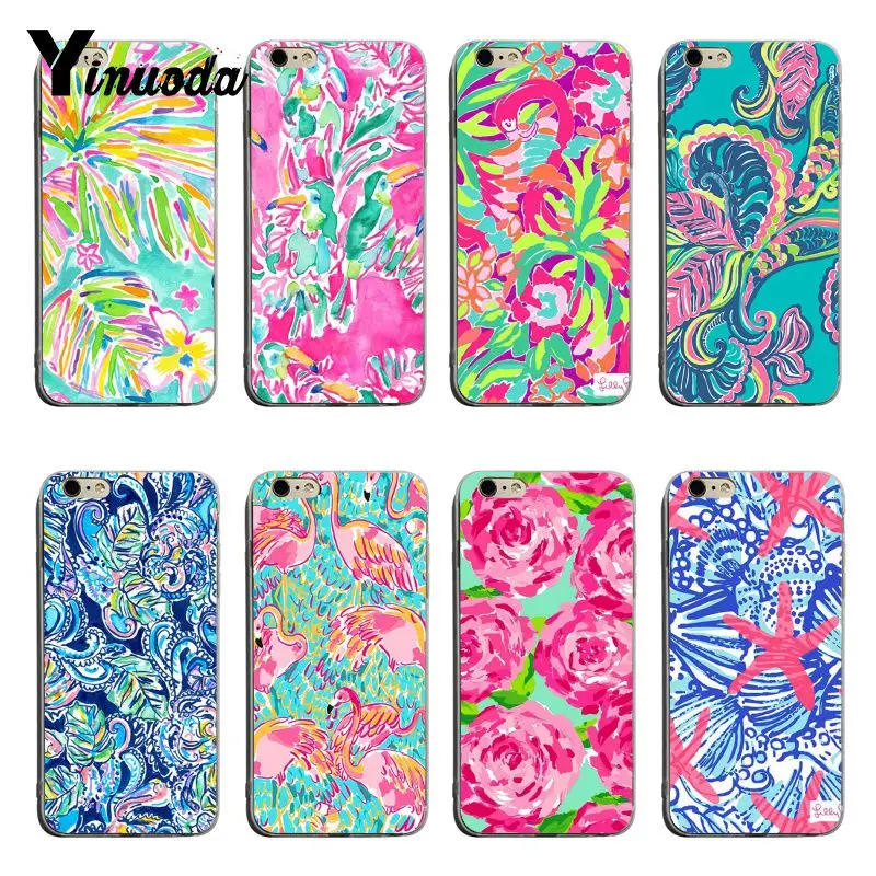 Yinuoda Lilly Pulitzer летом цветок розовый новые превосходные милые чехлы для телефонов для iPhone X XS XsMax XR 8 7 6splus мобильных телефонов