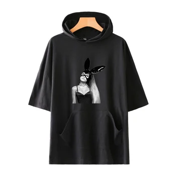 

New Ariana Grande 2019 unisex loose trend short-sleeved T-shirt casual wear letter printing hooded T-shirt