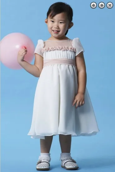 

free shipping white dress flower girl dresses for weddings 2013 new wedding party first communion kids pageant dresses for girls