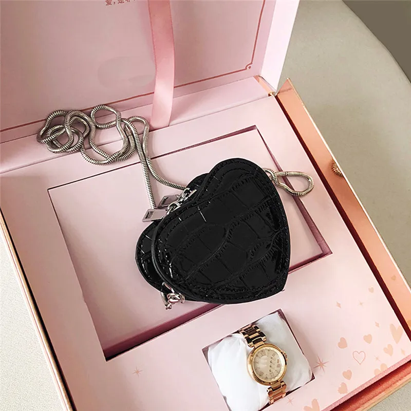 Сумки для женщин Новинка аллигатора кожа в форме сердца сумка на плечо модная цепь телефон кошелек женская маленькая сумка#40