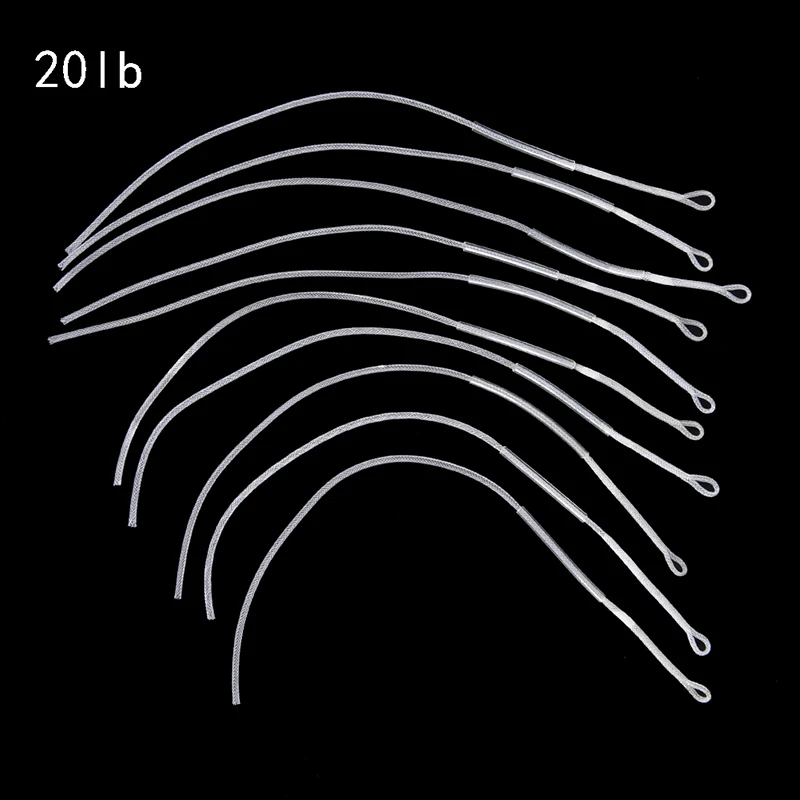 10 шт./лот высокая прочность плетеная летящая смотанная леска Петлевое соединение 20 Вт, 30 Вт, 50LB лидер разъем - Цвет: White20LB