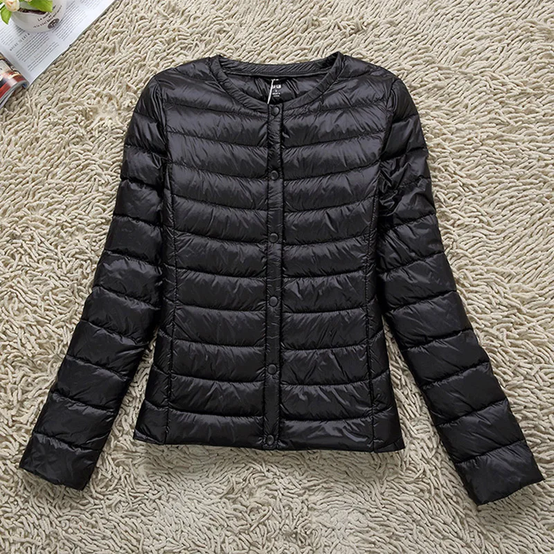 

Women Coat 2018 New Autumn winter White Duck Down Jacket Female Ultra Light Slim Solid Jackets Winter Coats RE0780