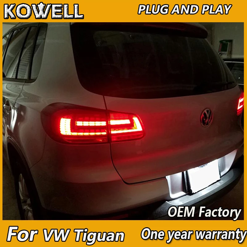 KOWELL автомобильный Стайлинг для VW Tiguan задний светильник s 2013- Volks wgen Tiguan светодиодный задний светильник задний фонарь DRL+ тормоз+ Парк+ сигнал