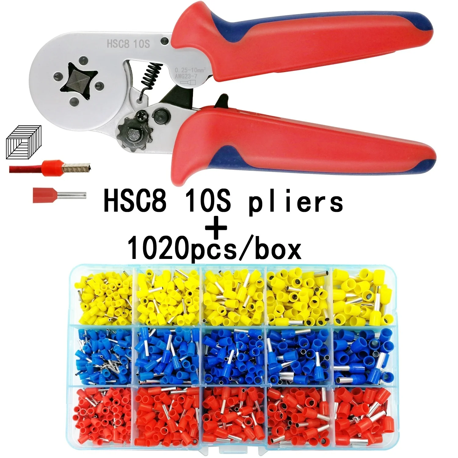 HSC8 10S 0 25 10 мм2 обжимные плоскогубцы мини круглоносые с 1020 трубчатые игольчатые