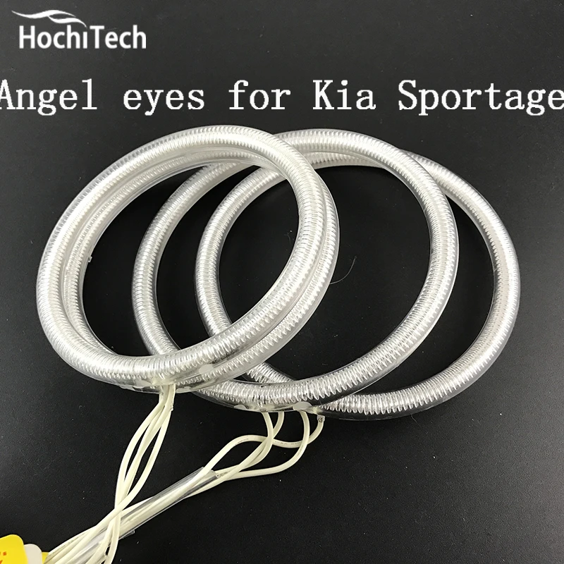 Фара HochiTech ccfl с ангельскими глазами белая фара 6000k кольцами ореолом для Kia Sportage 2011