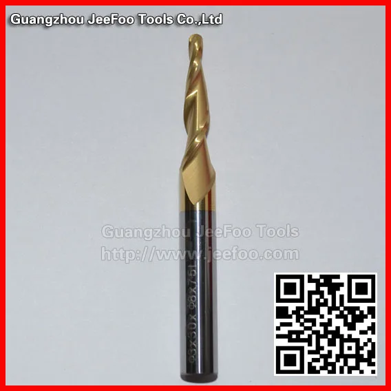 

R1.0*8D*30*75L*2F Tapered Bit, Coated Ball Nose End Mills, Tungsten Carbide Cutting Tools