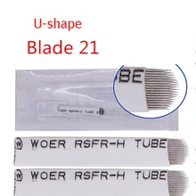 Fresshipping 50 шт./партия U 21 шпилька для бровей игла для нанесения татуировки для постоянного макияжа 3D вышивка игла для микроблейдинга
