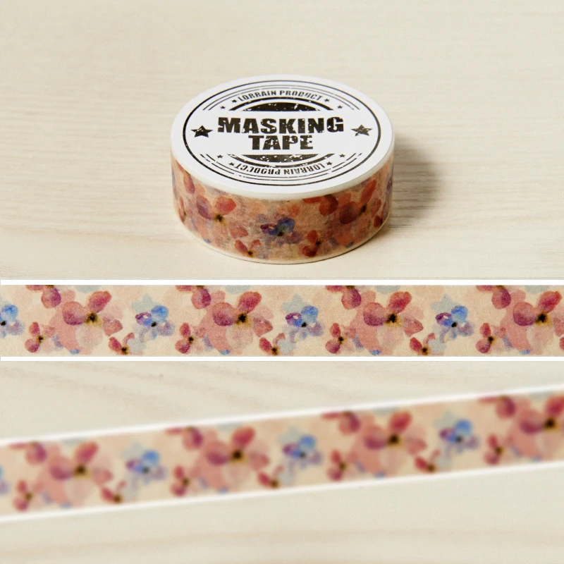 

Free shipping Self-restraint paper tape diy flower bud 15mmx10m befriend masking diary deco washi paper adhesive tape washi tape