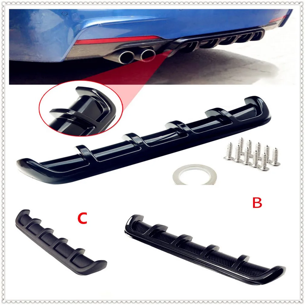 

ABS Car Rear Shark Fin Style Curved Bumper Lip Diffuser for BMW M8 M550i M550d M4 M3 M240i M140i 530i 128i i8 Z4 X5 X4