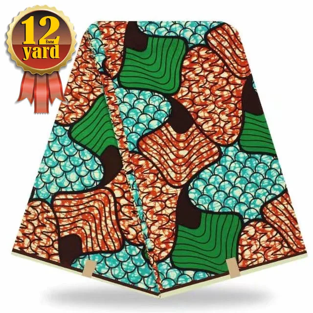 12yard/lot чистый воск ткани Африканский принт в стиле пэчворк хлопковая ткань