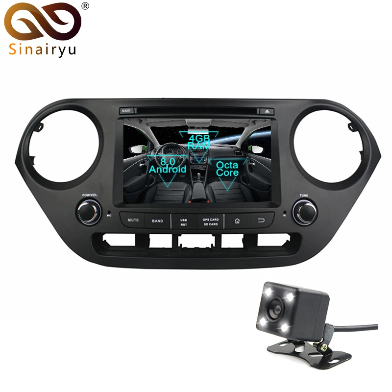 

Sinairyu Android 8.0 Octa Core Car DVD Player for Hyundai Grand i10 2014 2015 GPS Navigation Multimedia Radio Stereo Head Unit
