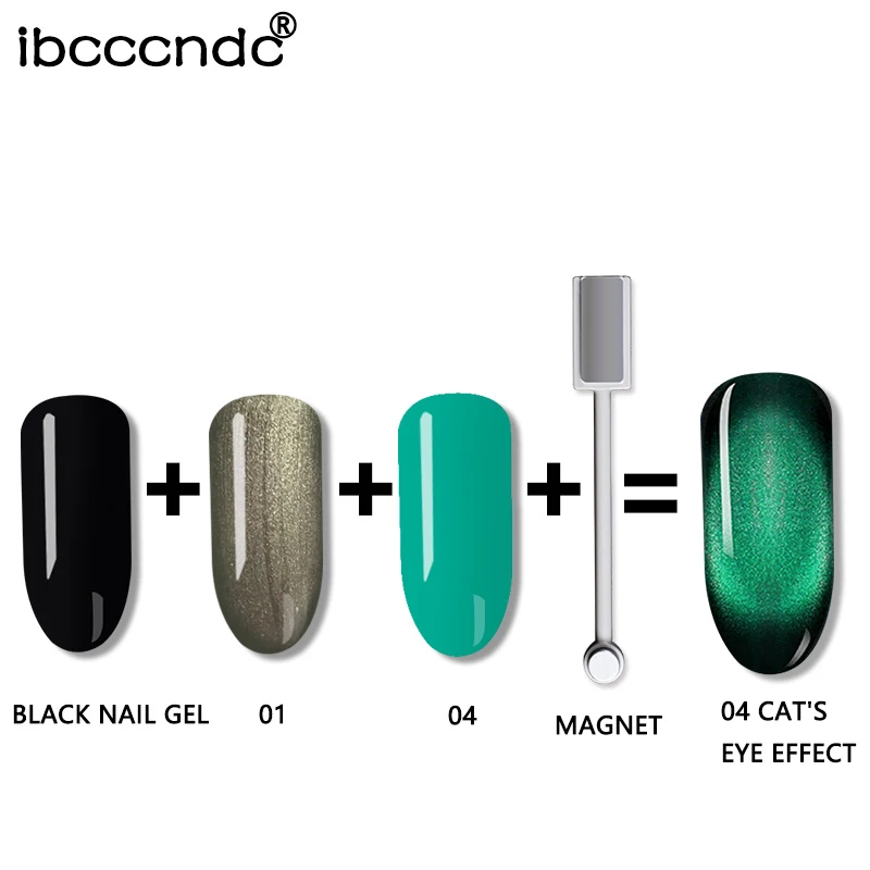 IBCCCNDC 10 мл 3D кошачий глаз драгоценный камень лак для ногтей магнитный гель замачиваемый Гель-лак для ногтей полувернис Перманентный Гель-лак Lacuqer Gellak - Цвет: set 04